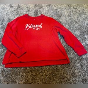 Red 'Blessed' sweater, Size XL